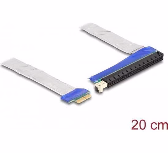 Delock Riser karta PCI Express, ze zástrčky x1 na slot x16, s kabelem, délka 20 cm
