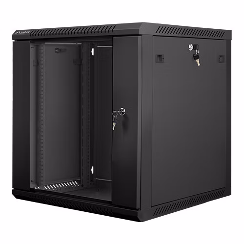 LANBERG Nástěnná jednodílná skříň 19", 12U/600x600 (v rozloženém stavu) černá (RAL9004) V2