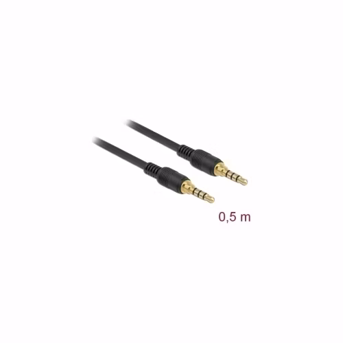 Delock Kabel Stereo Jack 3,5 mm 4 pin samec > samec 0,5 m černý