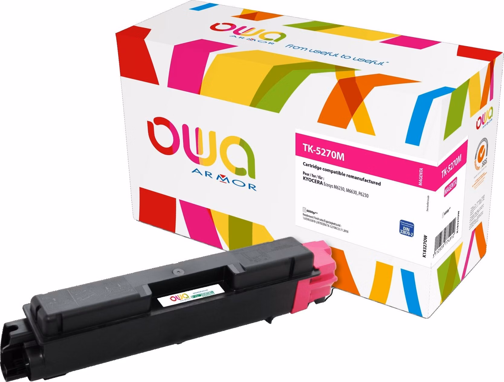 OWA Armor toner kompatibilný s Kyocera TK-5270M, 6000st, červená/magenta