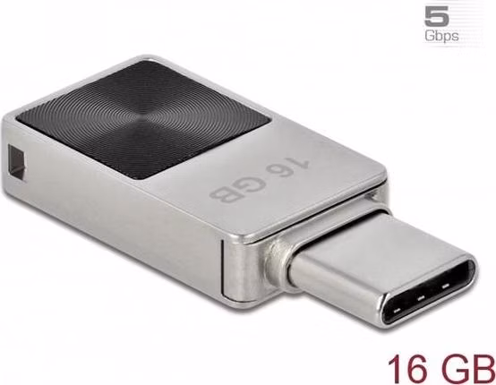 Delock Mini Flash disk USB 3.2 Gen 1, USB-C™, 16 GB - kovový kryt