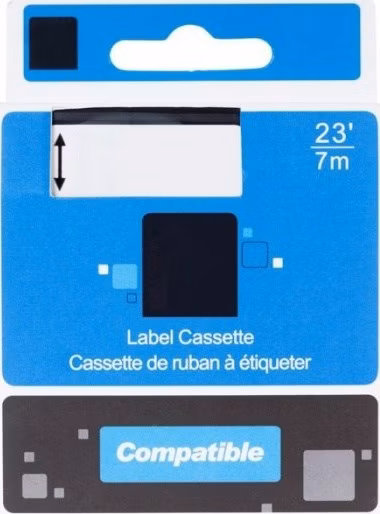 PRINTLINE kompatibilní páska s DYMO, 45017 S0720570,12mm,7m,černý tisk/červený podklad, D1