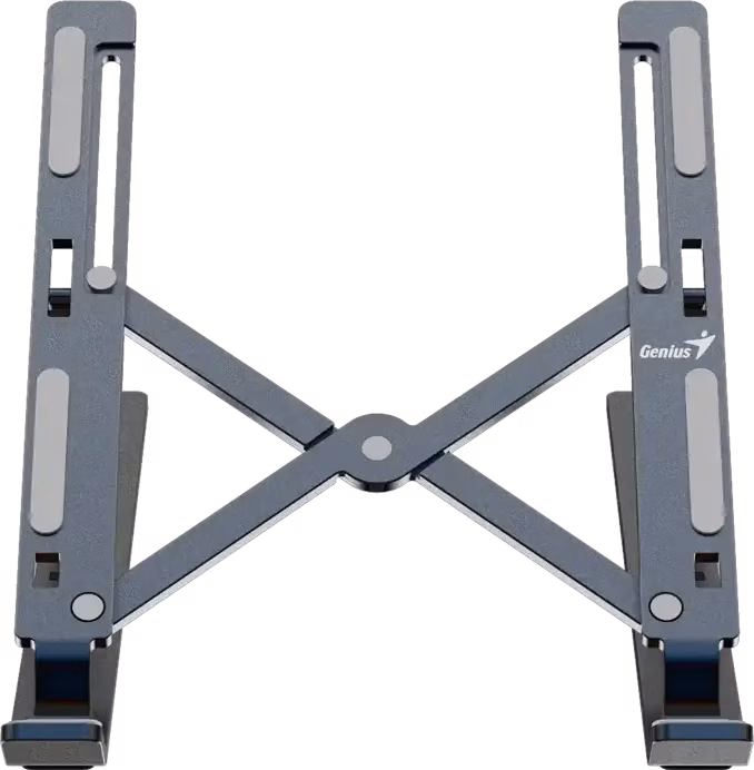 Genius G-Stand M250, Podstavec, pro notebook, tablet a telefon, nastavitelný, skládací, nosnost 15kg, hliníkový, šedý