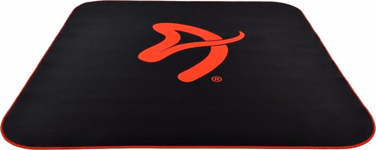 AROZZI Zona Quattro Black Red/ ochranná podložka na podlahu/ 116 x 116 cm/ černá s červeným logem