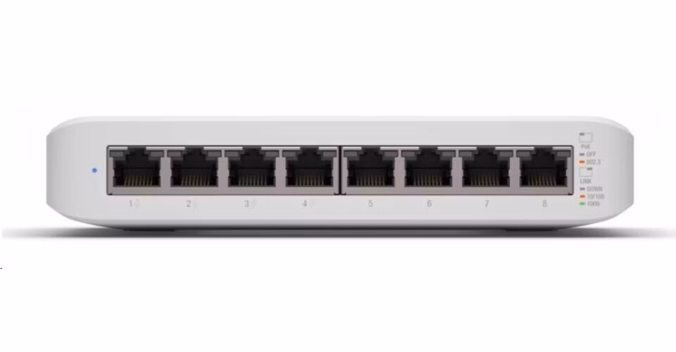 UBNT UniFi Switch USW-Lite-8-PoE [8xGigabit, 4x PoE out 52W, 802.3at/af, 16Gbps]