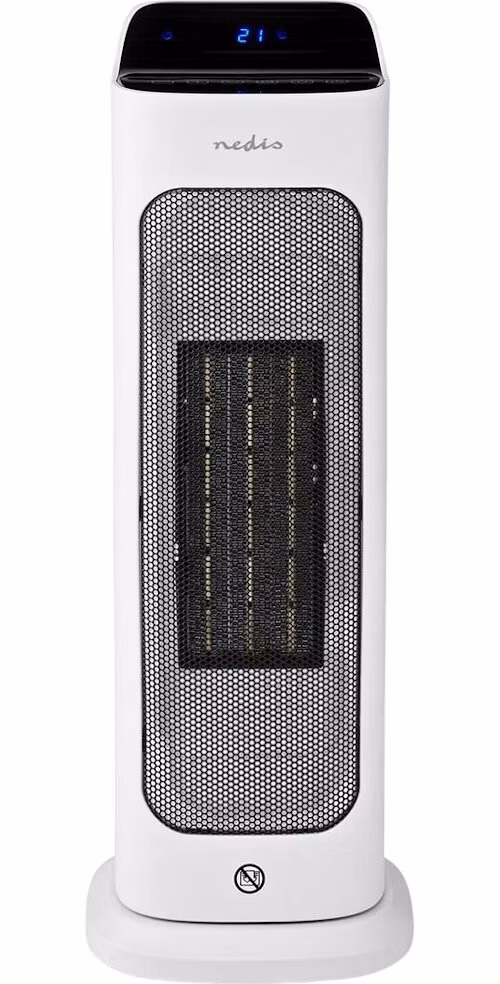 NEDIS Wi-Fi chytrý horkovzdušný ventilátor/ 2000 W/ 2 nastavení teploty/ rotace/ displej/ 10 - 49 °C/ bílý