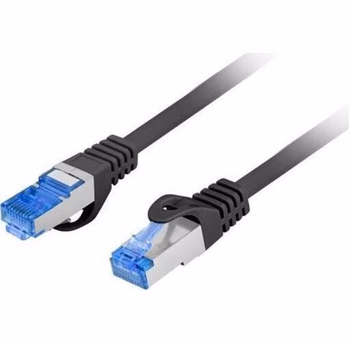 Lanberg PATCHCORD CAT.6A S/FTP LSZH CCA 0.25M BLACK FLUKE PASS