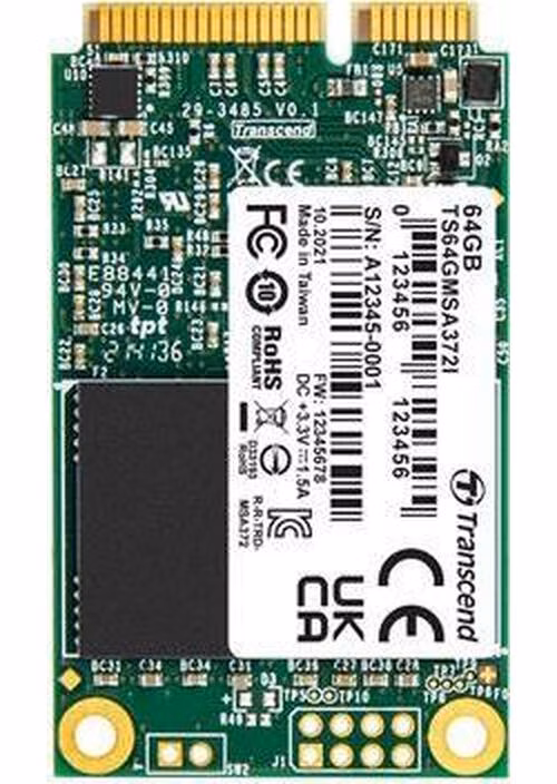 TRANSCEND MSA372I 32GB Industrial SSD disk mSATA, SATA III (MLC), 550MB/s R, 450MB/s W