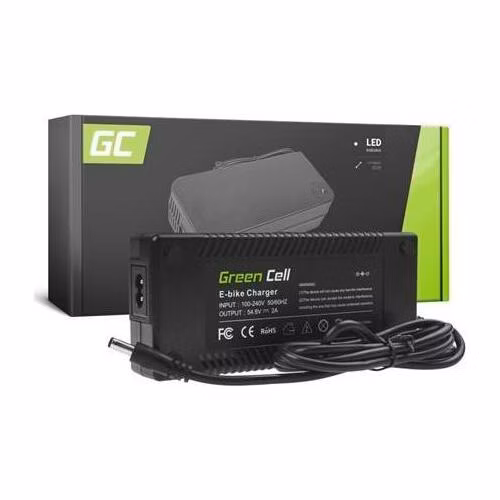 Green Cell® Nabíječka 54,6V 2A Ebike pro 48V Li-Ion baterii 5,5 * 2,1 mm zástrčka EU verze