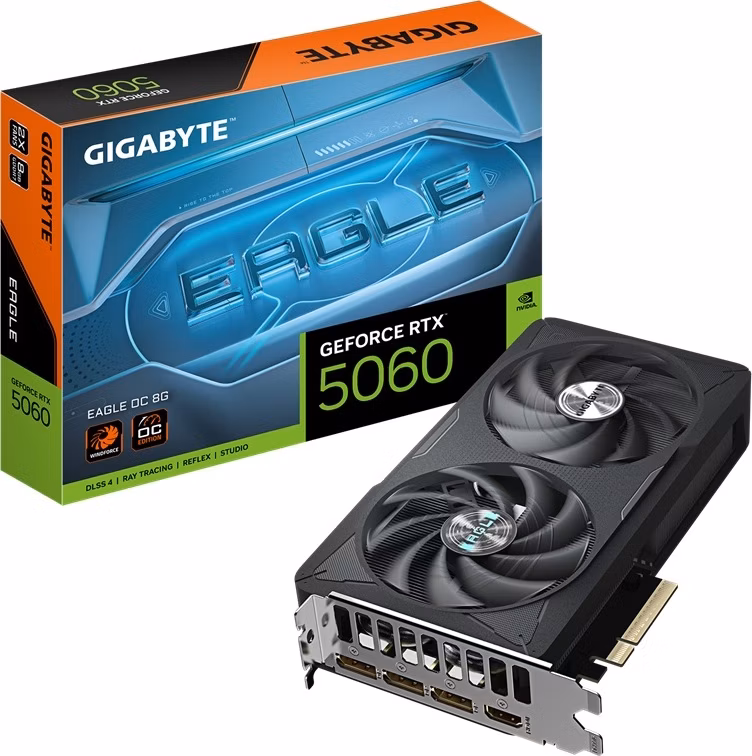 GIGABYTE VGA NVIDIA GeForce RTX 5060 EAGLE OC 8G, 8G GDDR7, 3xDP, 1xHDMI