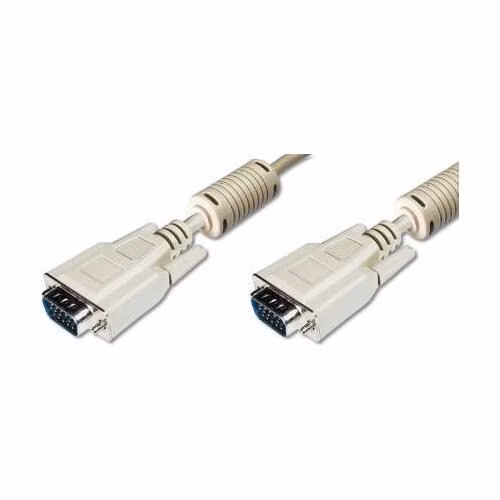 Digitus Premium připojovací VGA kabel, 3xstíněný, 2xferity, černá/šedá, AWG28, CU, šedý 5m