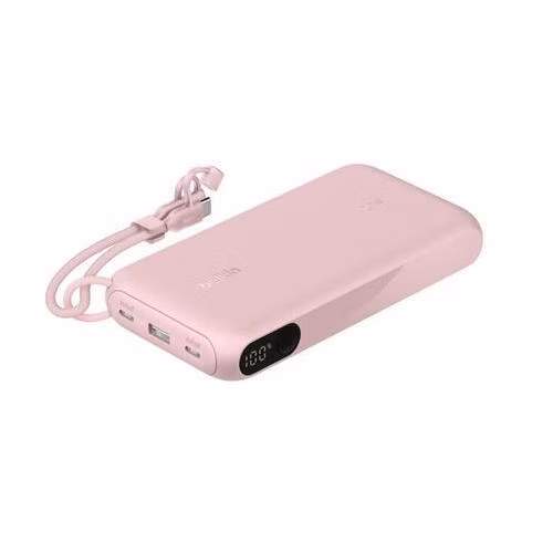 Belkin BOOST CHARGE USB-C Power Delivery PowerBanka s displejem, 20000mAh, 20W, růžová