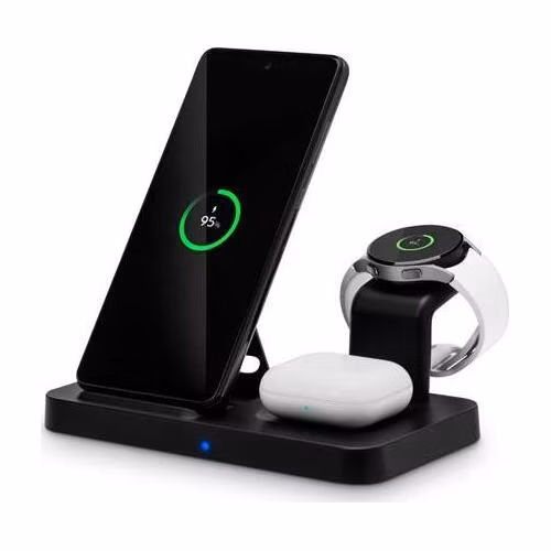 CONNECT IT MultiCharge 3v1 bezdrátová Qi nabíječka pro SAMSUNG, ČERNÁ
