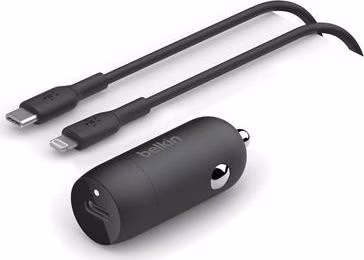 Belkin BOOSTCHARGE™ 30W USB-C Power Delivery PPS nabíječka do auta + 1m USB-C na lightning kabel, černá