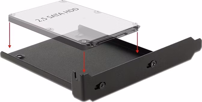Delock instalační rámeček pro 1 x 2.5" HDD do PC slotu.