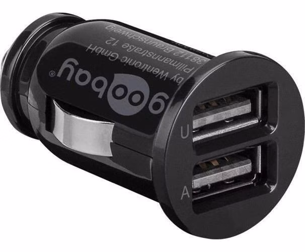 goobay Napájecí 12V autoadaptér na 2x USB 2,1A černý
