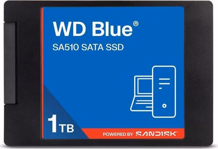 WD BLUE SSD 3D NAND WDS100T5B0A 1TB SA510 SATA/600, (R:560, W:520MB/s), 2.5"