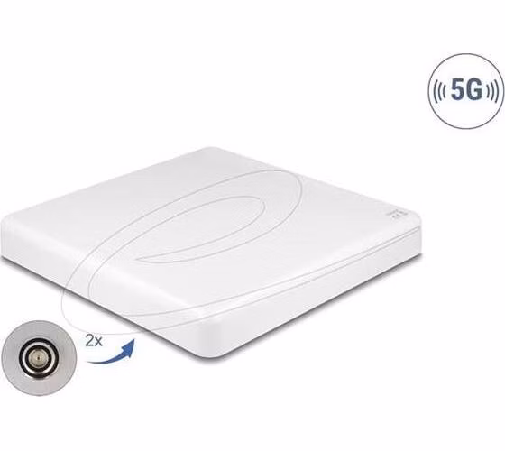 Delock Anténa 5G LTE MIMO 2 x N, zásuvka, 2,7 - 9,0 dBi, směrová, montáž na stěnu i sloup venkovní, bílá