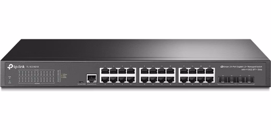 TP-Link TL-SG3428X-UPS JetStream L2 Switch 24x GElan 4x10GE SFP+ a záložním UPS napájením