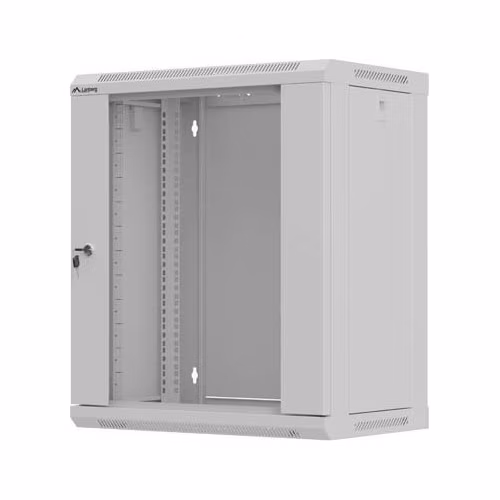 LANBERG 19" RACKOVÁ SKŘÍŇ 12U/540X350 (FLAT PACK) S PROSKLENÝMI DVEŘMI ŠEDÁ