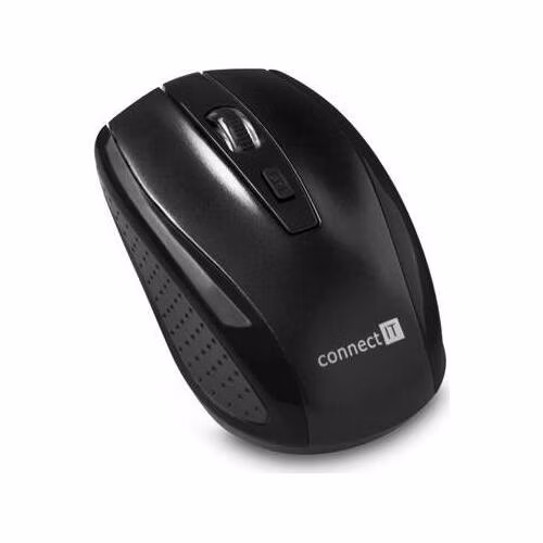 CONNECT IT Bezdrátová optická myš (+ 2x AAA baterie zdarma), černá