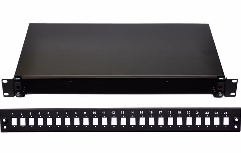 19" Optická vaňa 24xSC simplex čierna aretácia plastovým klipom