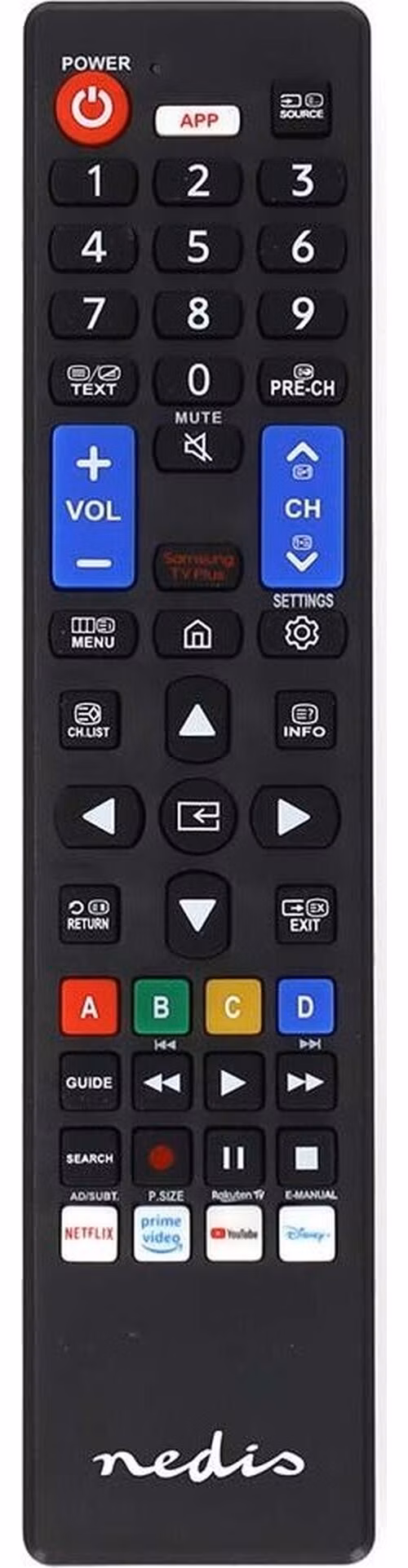Nedis TVRC45SABK - Náhradní Dálkový Ovladač | Samsung TV | Předprogramovaný | Černá