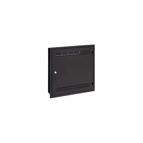 Solarix rozvaděč LC-18 do zdi s lištami 2U, 4U a 11U, 550x550 černá RAL9005 s rámečkem k zazdění LC-18-55-15-W-B