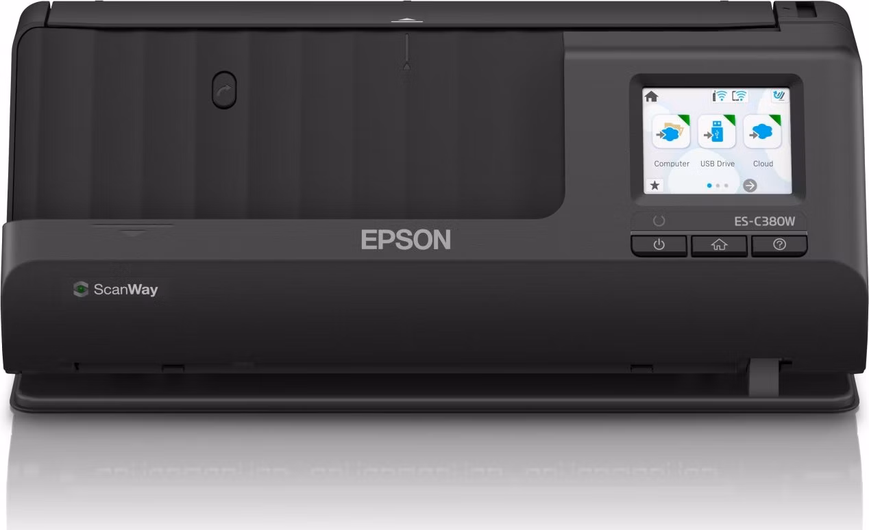 EPSON skener ES-C380W, A4, 600x600dpi, USB, Wi-Fi (direct), Display, Záruka 3 let po registraci