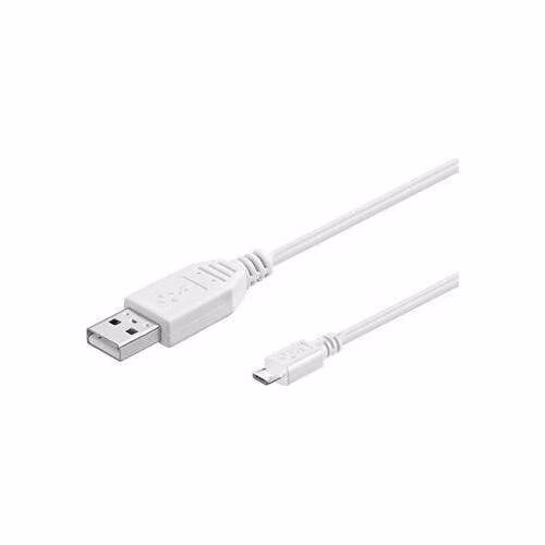 PremiumCord Kabel micro USB 2.0, A-B 1m, bílá