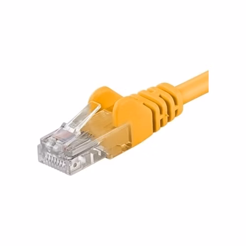 PremiumCord Patch kabel UTP RJ45-RJ45 level 5e 0.25m žlutá