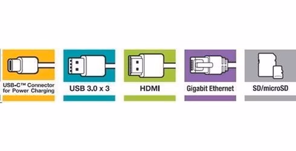 VERBATIM 49142 Multiportový HUB USB-C, 3x USB 3.0, 1x USB-C, HDMI, LAN, SD, microSD, šedý dok