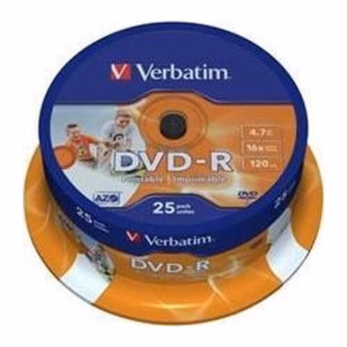 VERBATIM DVD-R AZO 4,7GB, 16x, printable, spindle 25 ks