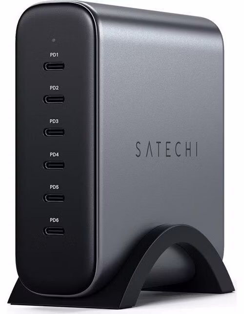 Satechi USB-C 200W 6-Port PD GaN Charger - Space Gray