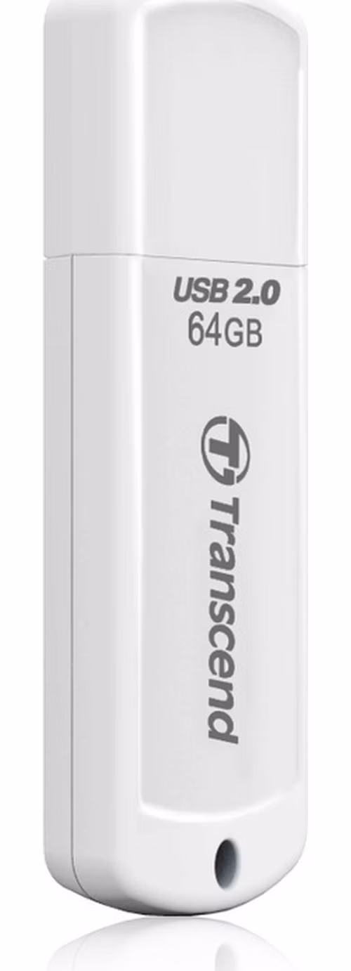 Transcend 64GB JetFlash 370, USB 2.0 flash disk, bílý
