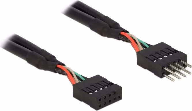Delock USB 2.0 Pin konektor prodlužovací kabel 10 pin samec / samice 10 cm