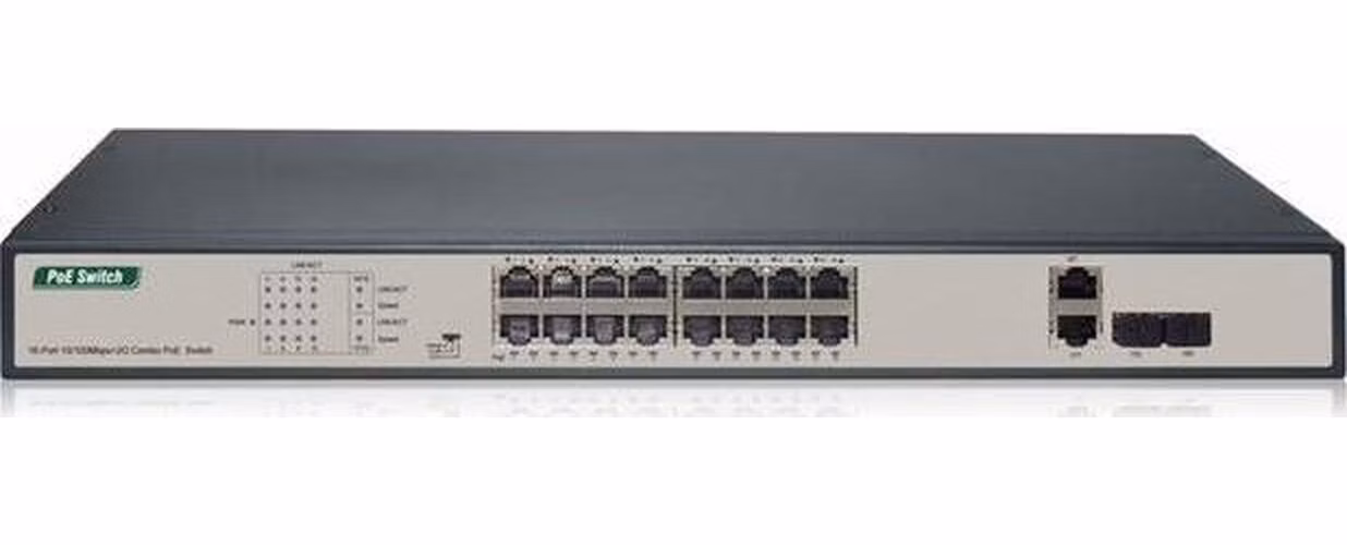 DIGITUS Professional 16-port Fast Ethernet PoE Switch