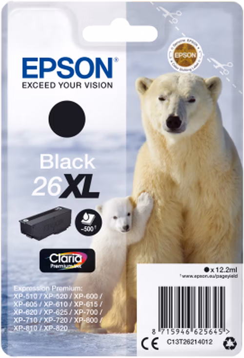 EPSON cartridge T2621 black (lední medvěd) XL