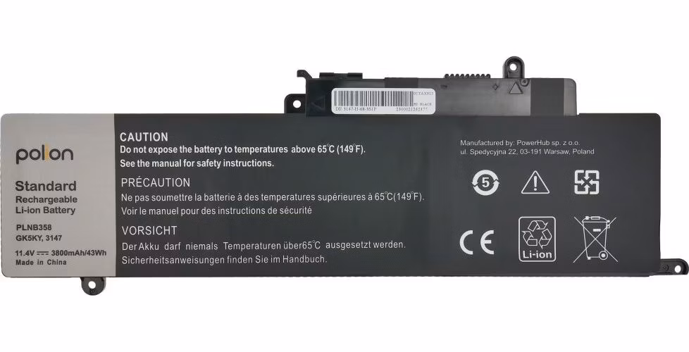 TRX Baterie Polion GK5KY/ pro Inspiron 13 7347 3147/ 3800mAh/ 43Wh/ neoriginální