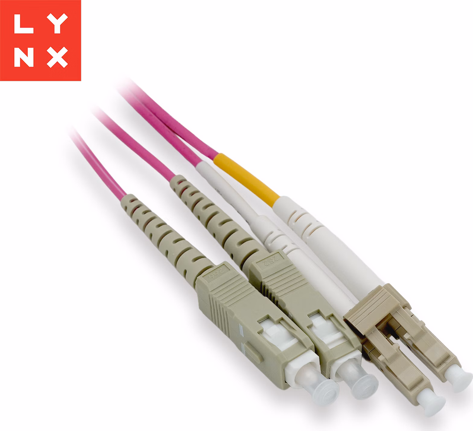 LYNX duplexní patch kabel MM, OM4, LC/SC, 50/125µm, 2m