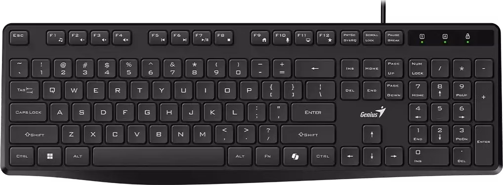 Genius KB-117S Klávesnice, drátová,tichá, USB, CZ+SK layout, Copilot klávesa, černá