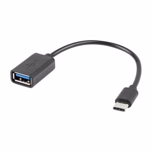 LANBERG USB-C(M) 2.0->USB-A(F) ADAPTER CABLE 15CM OTG BLACK