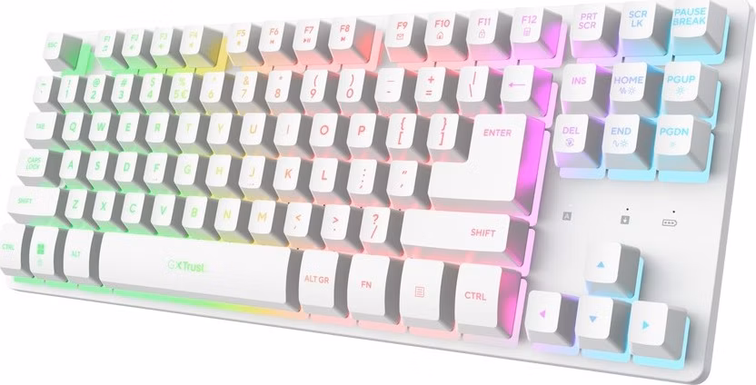 Trust GXT831 Thado TKL/Bezdrôtové USB/US/Biela
