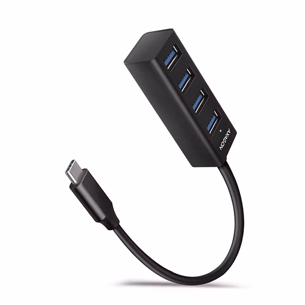 AXAGON HUE-M1C, 4x USB 3.mINI rozbočovač 2. generácie, kovový, kábel USB-C 20 cm