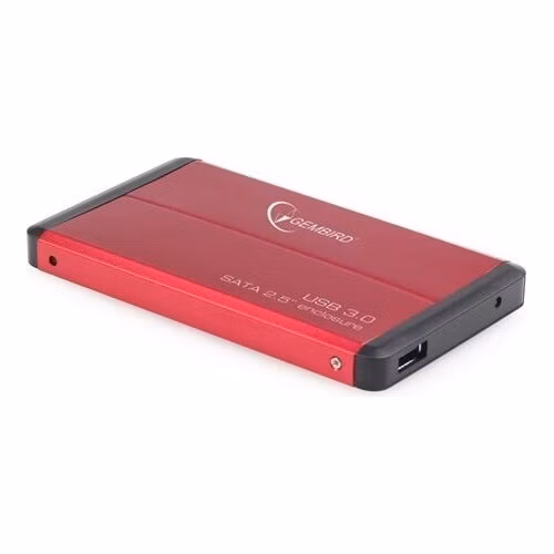 GEMBIRD Externí box pro 2.5" zařízení, USB 3.0, SATA, červený