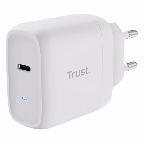 TRUST nabíječka 45W Maxo, USB-C, Nabíječka do zdi, 2m USB-C kabel, bílá