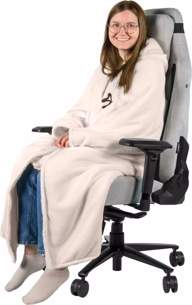 AROZZI Chair Blanket White/ univerzální hřejivá deka pro herní a kancelářské židle/ bílá