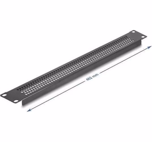 Delock 19” žaluziový panel s kruhovými otvory, 1U, černý