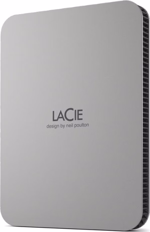 LACIE Mobile Drive HDD USB-C 4TB 2.5inch Moon Silver with USB-C cable