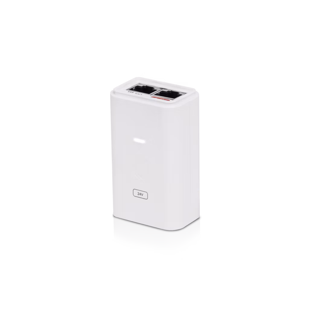 UBNT POE-24-7W-G-WH [Gigabitový PoE adaptér 24V/0,3A (7W), pre LBE-5AC-Gen2,LBE-5AC-16-120, vrátane.napájací kábel]